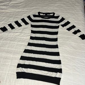 Grey and white striped dress